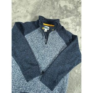 Old Navy Boy's Pullover Sweater Blue Speckled Raglan Sleeve Quarter Zip Size M 8